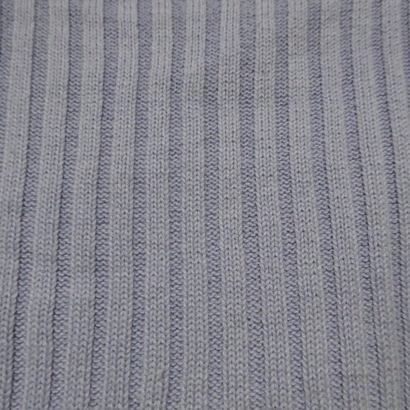 TRISTAN & ISEUT | medium | Light Blue Turtleneck Ribbed Sweater | 100% Cotton - Picture 15 of 16